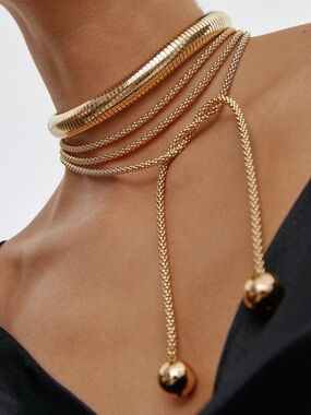 Multi Style Gold Wrap Necklace 18k gold plated